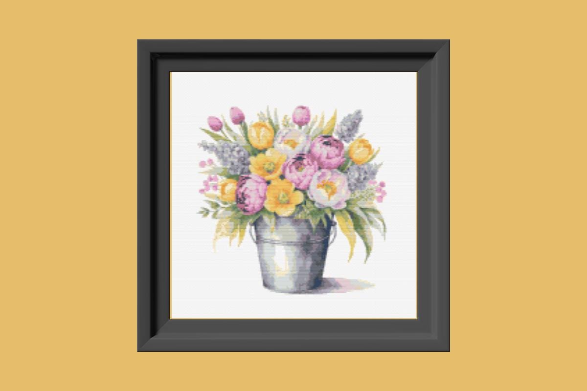 Yellow flowers Cross stitch pattern