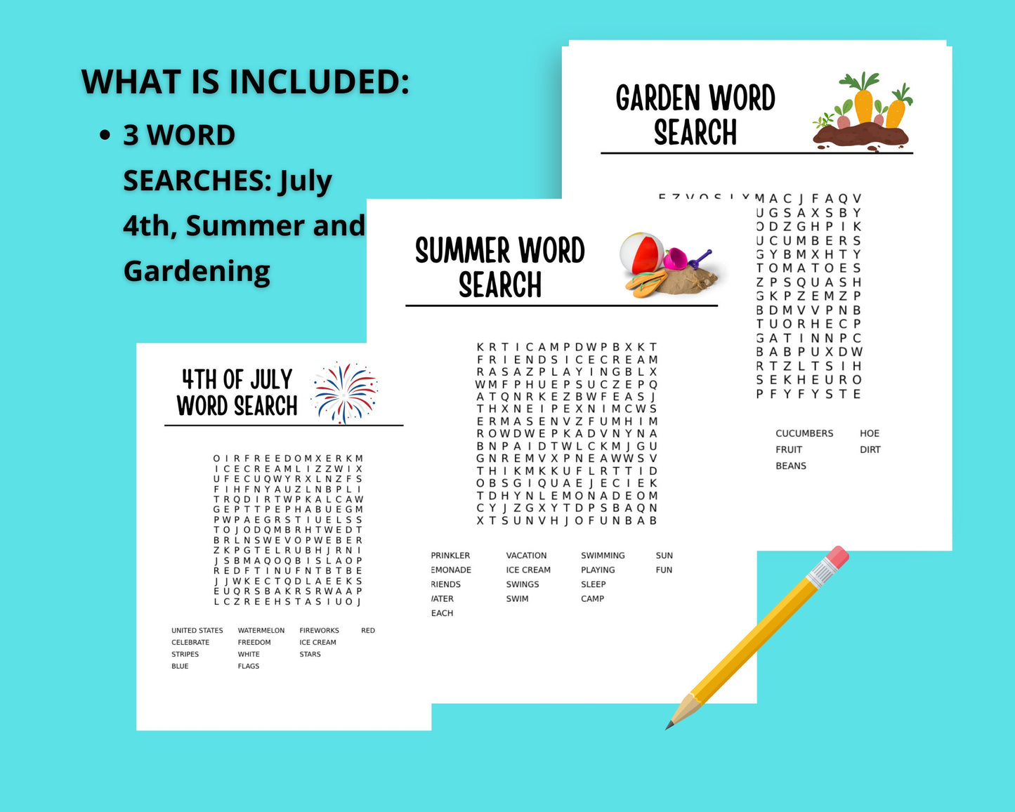 Summer word searches