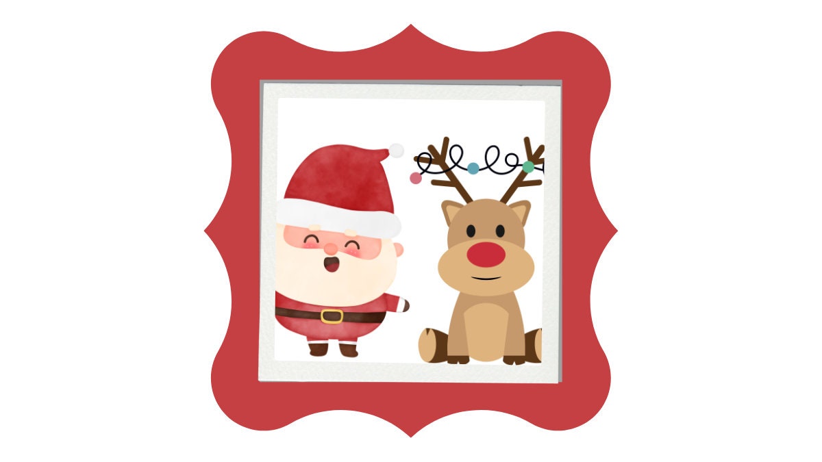 Santa and Reindeer Ornament cross stitch pattern
