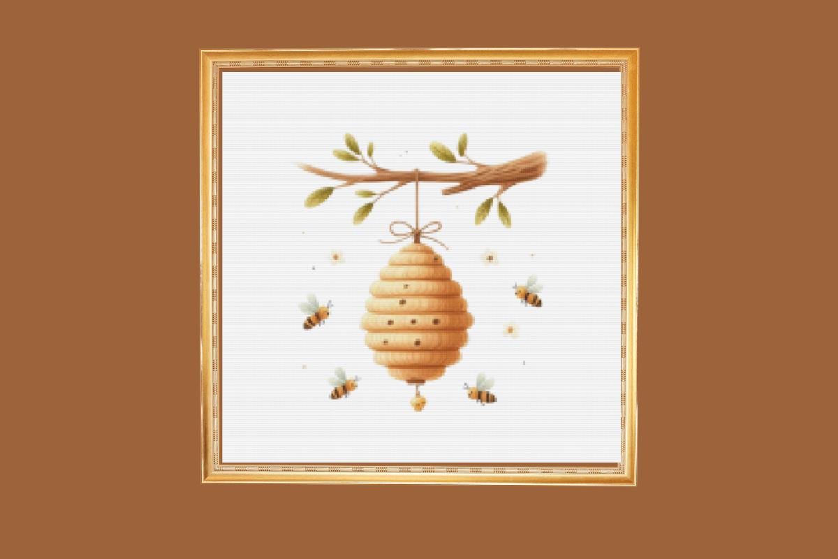 Bee Hive cross stitch pattern