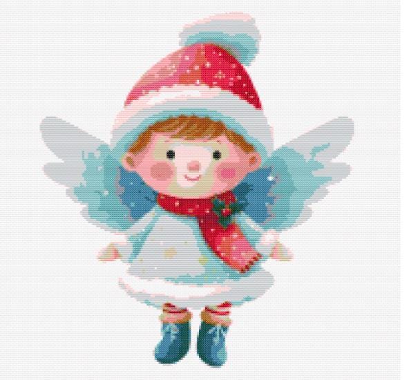 Boy Christmas Angel cross stitch pattern