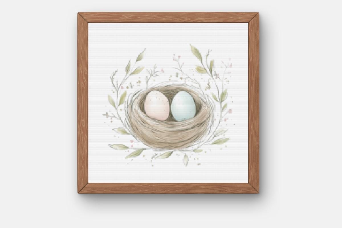 Bird Nest Cross stitch pattern