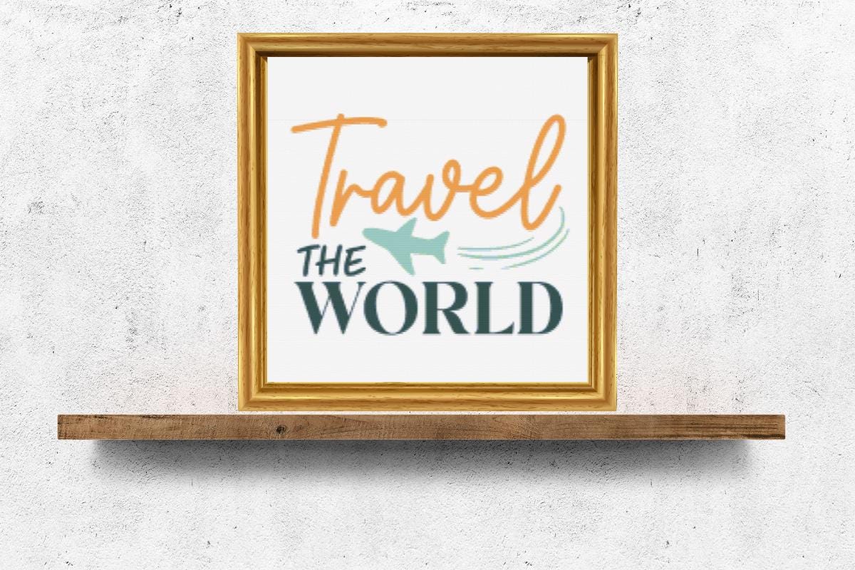Travel the world cross stitch pattern