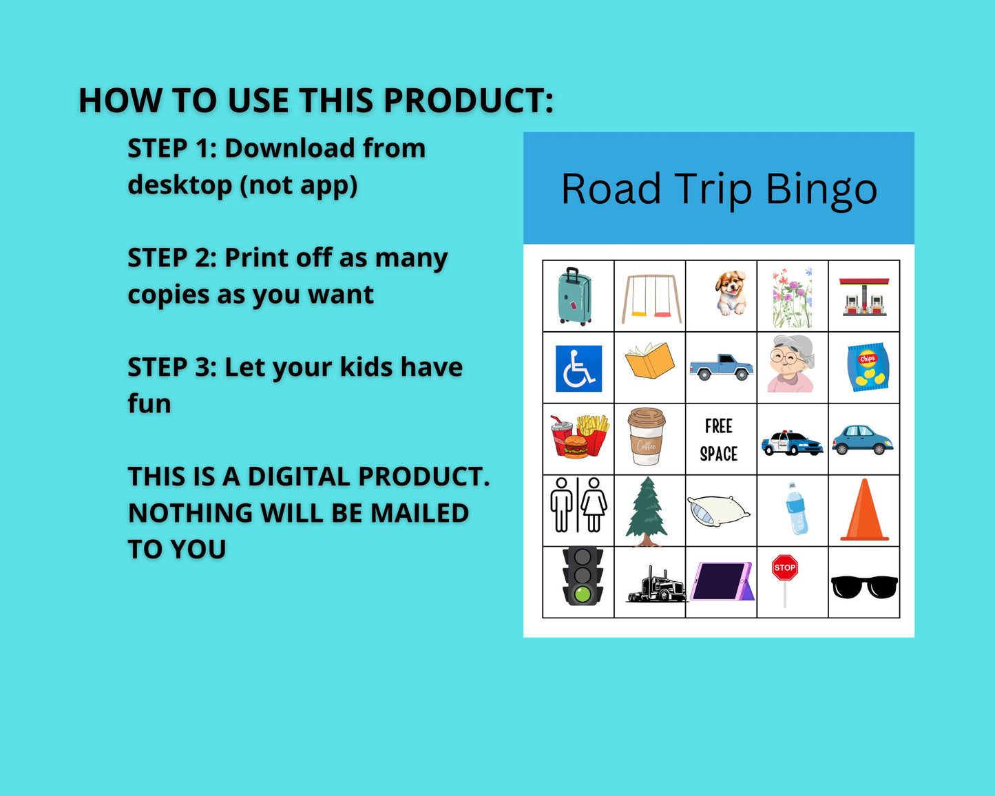 Road Trip Bingo Cards