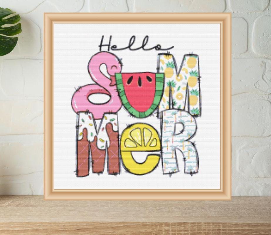 Hello Summer cross stitch pattern