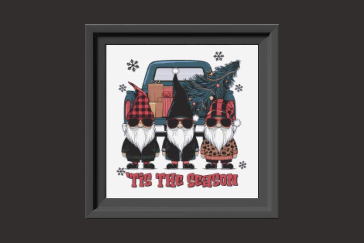 Tis the Season Gnomes Cross stitch pattern