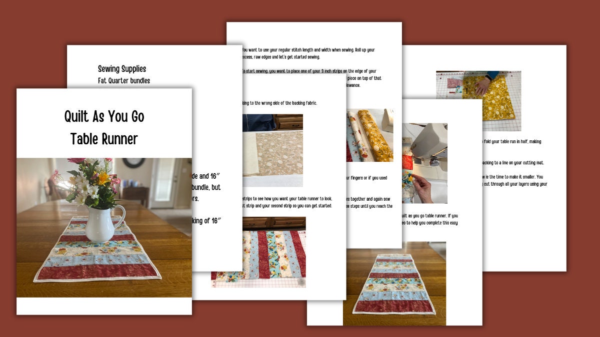 Quilt As You Go Table runner Pattern