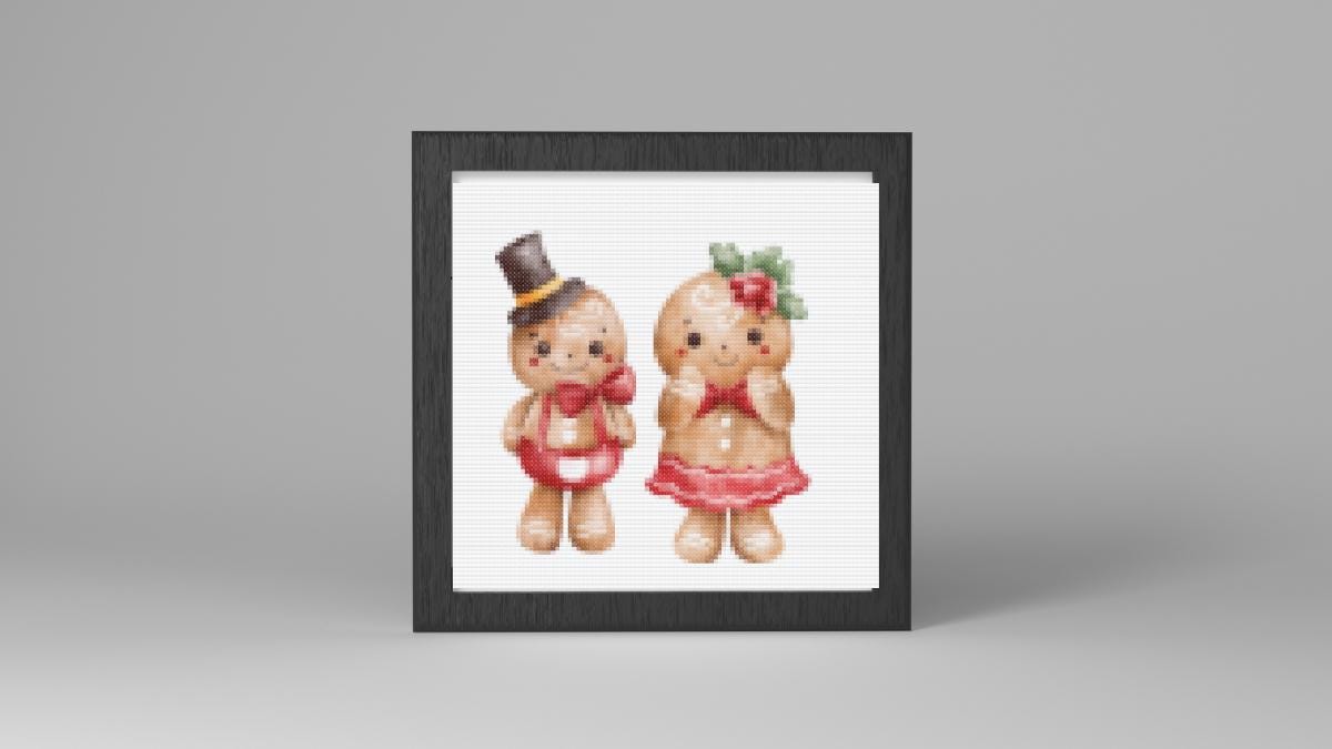 Gingerbread Couple cross stitch pattern