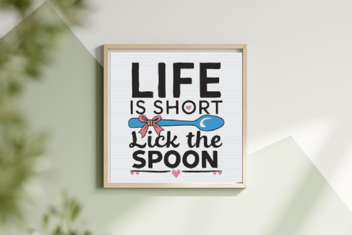 Lick the Spoon Kitchen Cross stitch pattern
