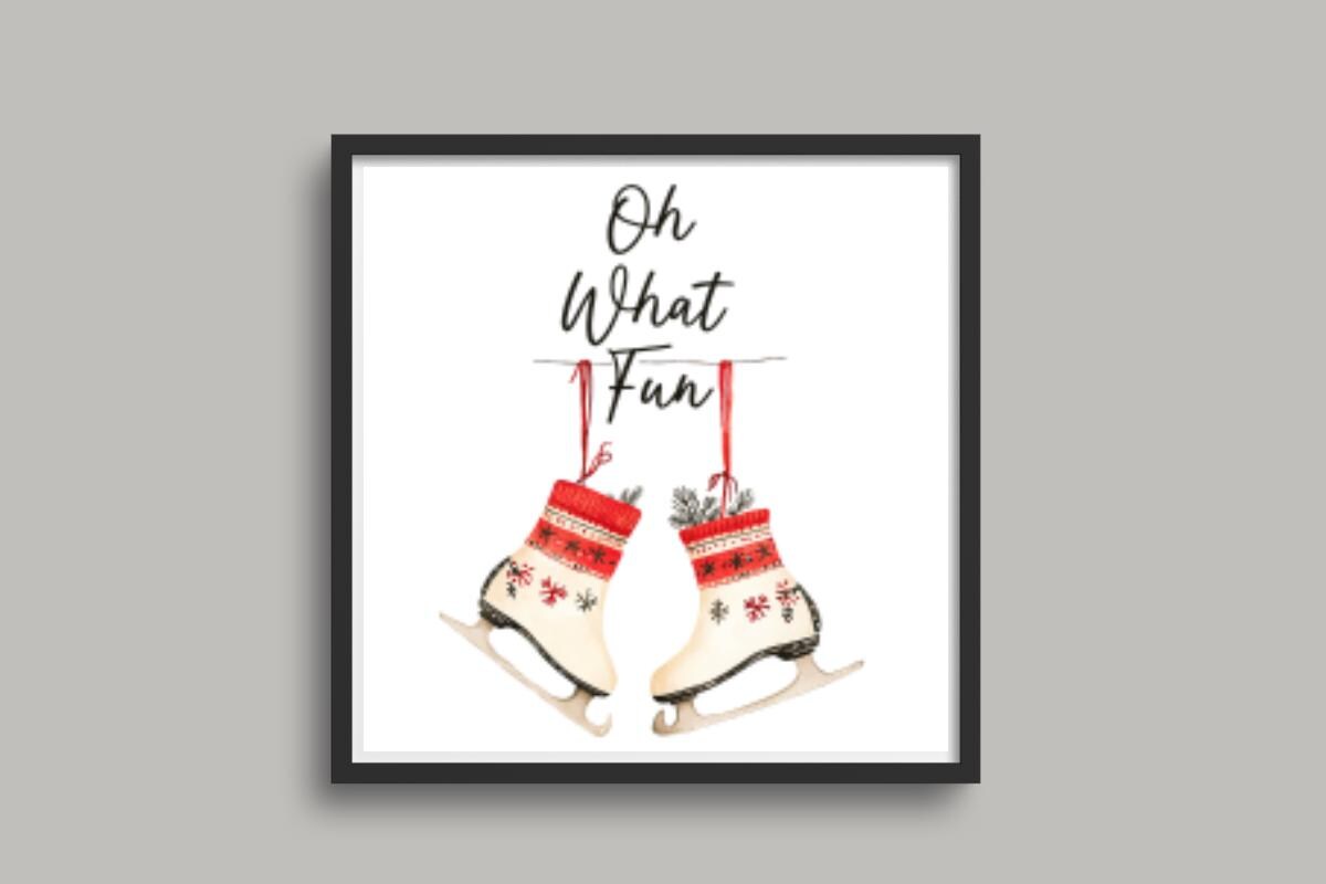 Christmas Skates cross stitch pattern