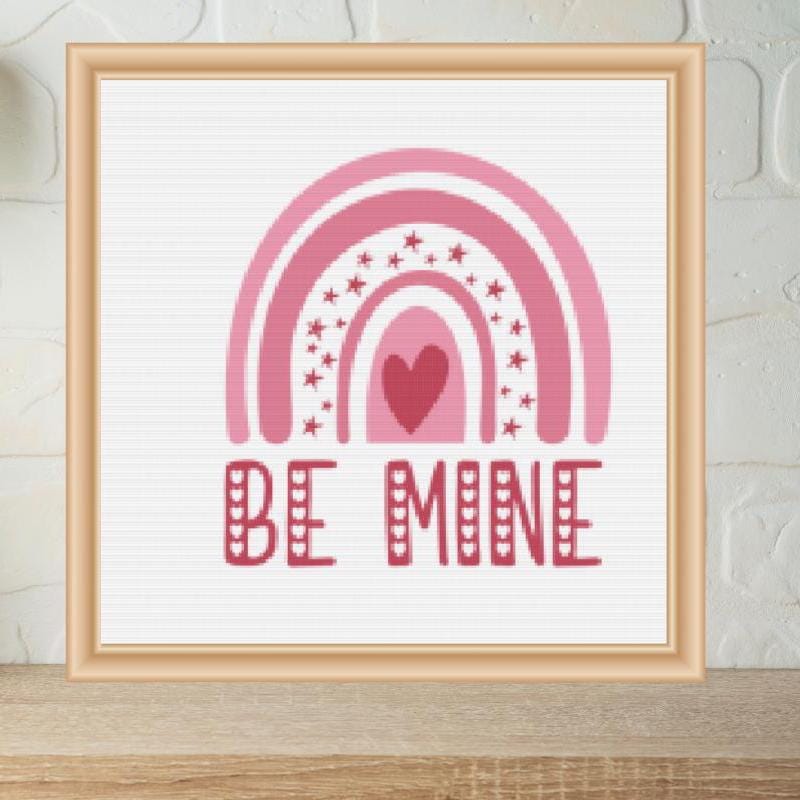 Be Mine rainbow Cross stitch pattern