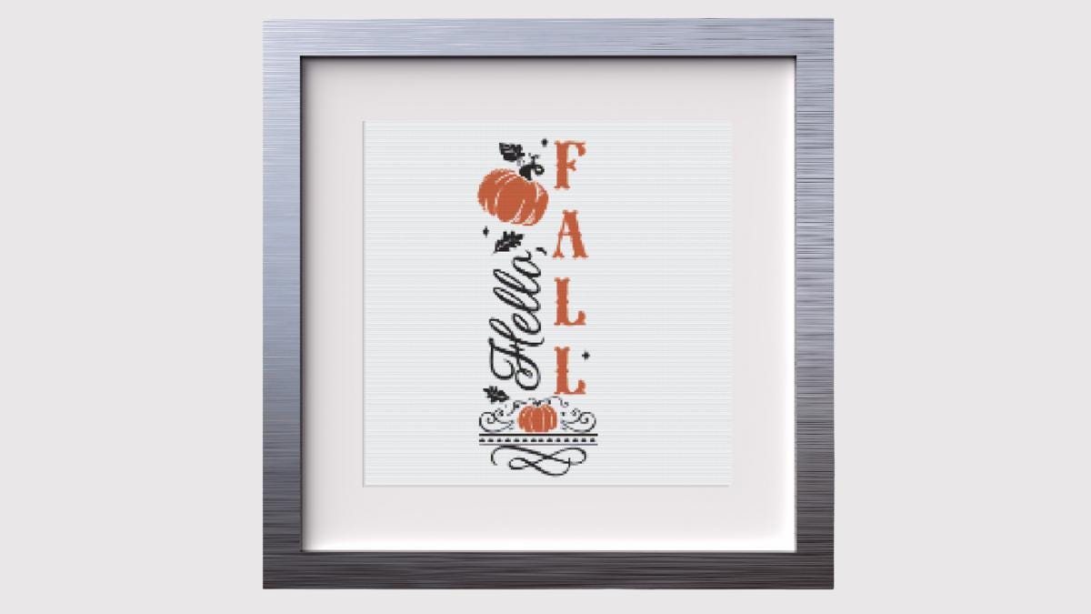 Hello Fall cross stitch pattern