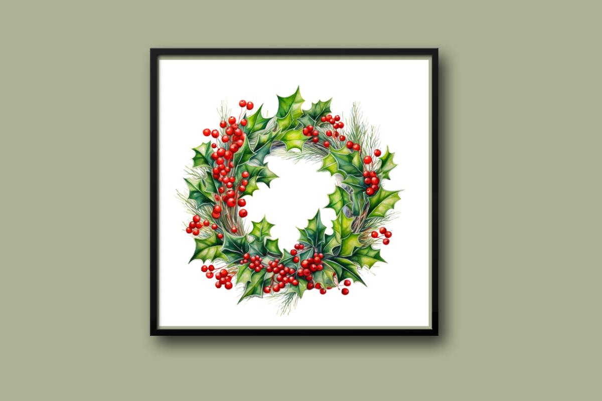 Christmas Wreath cross stitch pattern Berry Wreath