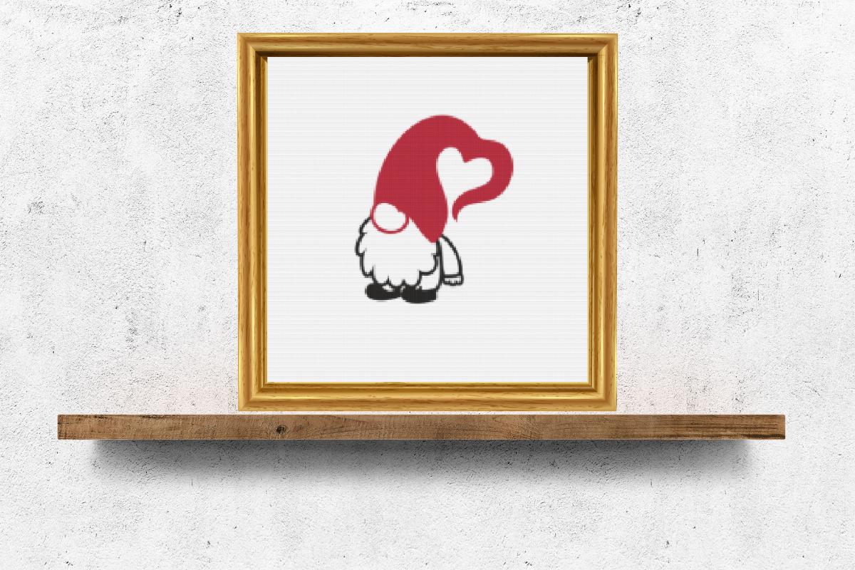 Gnome with Heart stitch pattern
