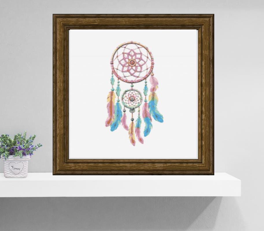 Pink Dream Catcher cross stitch pattern