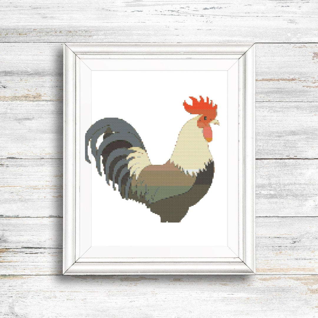 Rooster cross stitch pattern