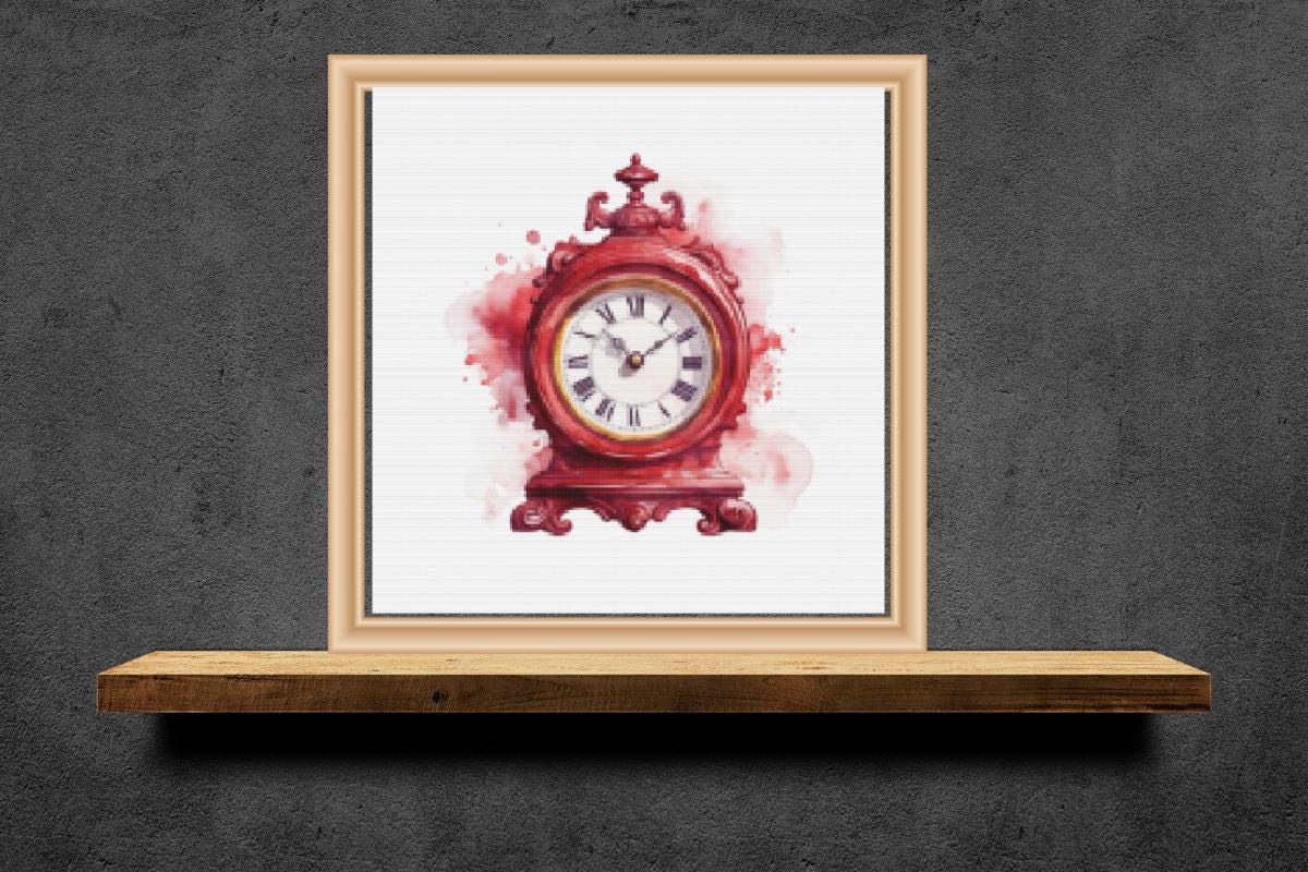 Clock Cross stitch pattern