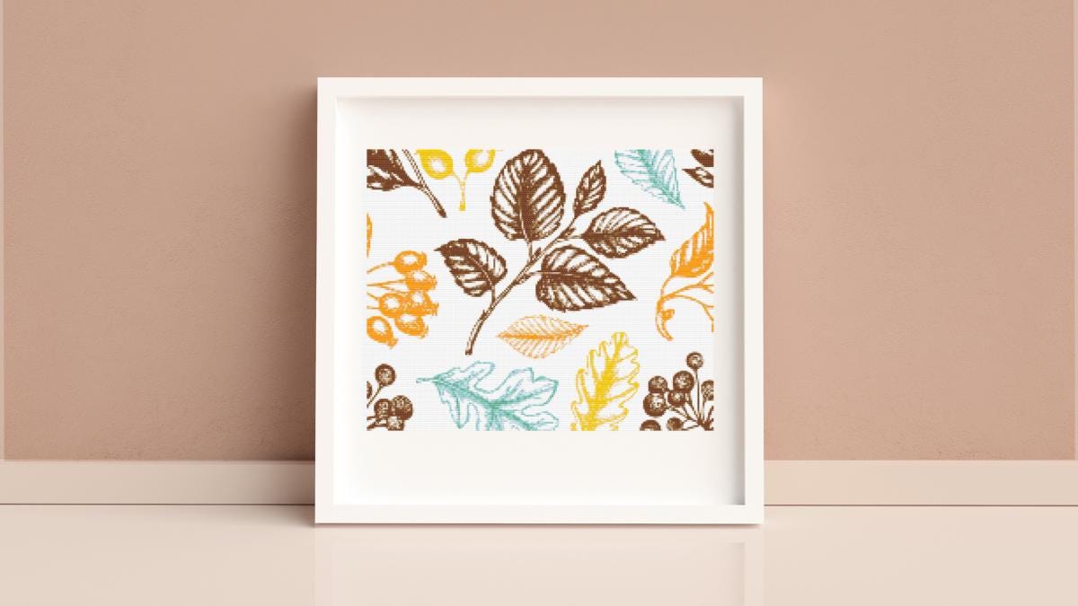 Fall Leaves Cross Stitch Pattern