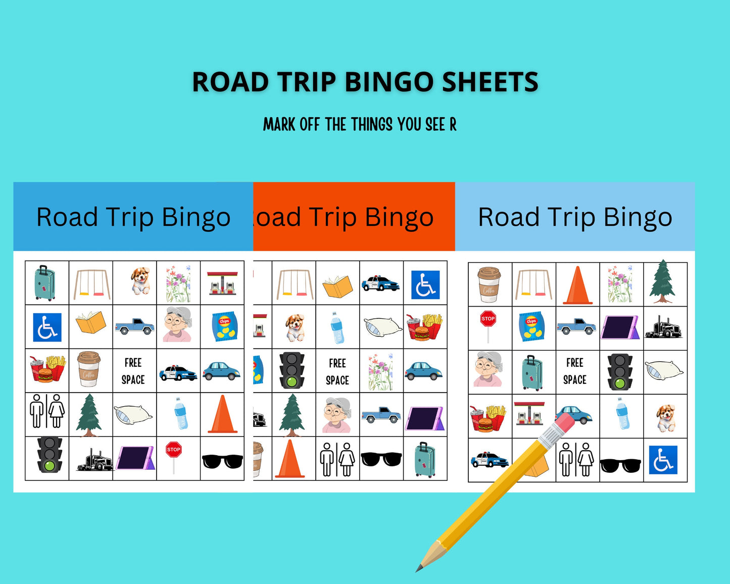 Road Trip Bingo Cards