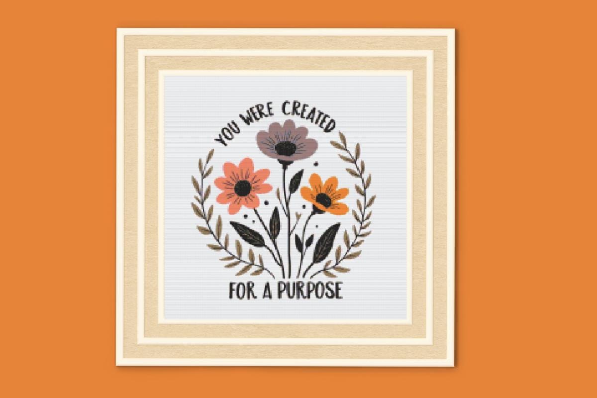 Created with Purpose cross stitch pattern