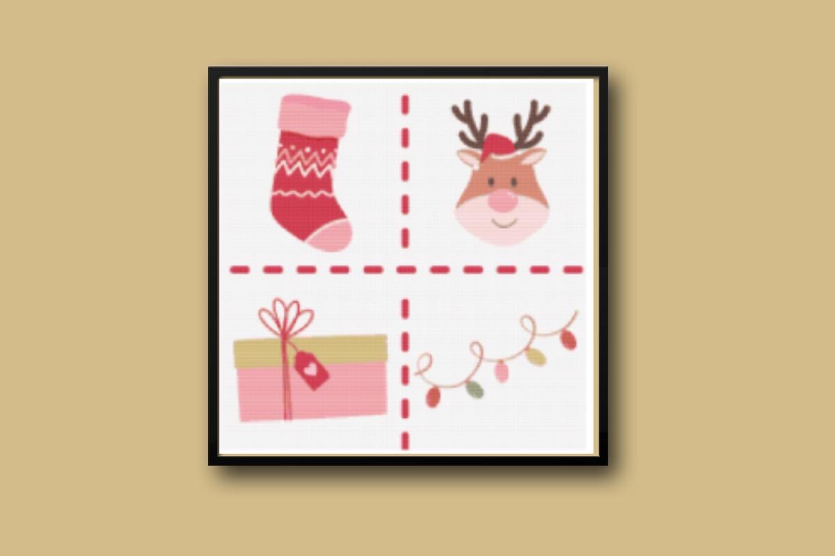 Christmas stocking Sampler Cross stitch pattern