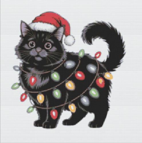 Christmas Cat Cross stitch pattern