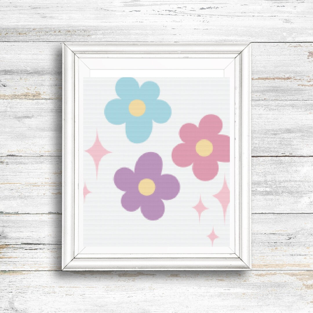 Flowers cross stitch pattern