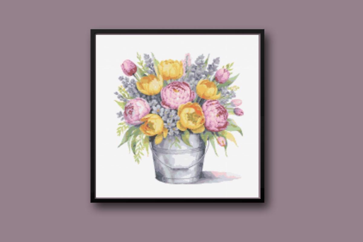 Spring flowers bouquet Cross stitch pattern