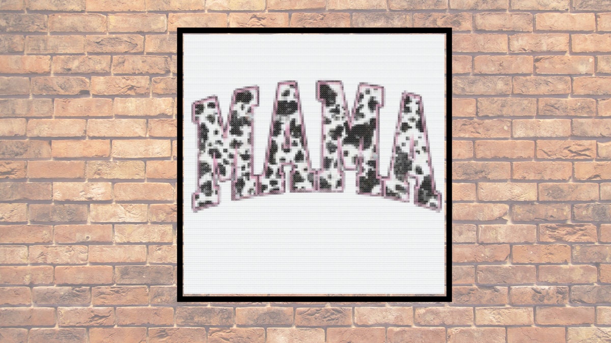 Mama Cowprint Sign cross stitch pattern
