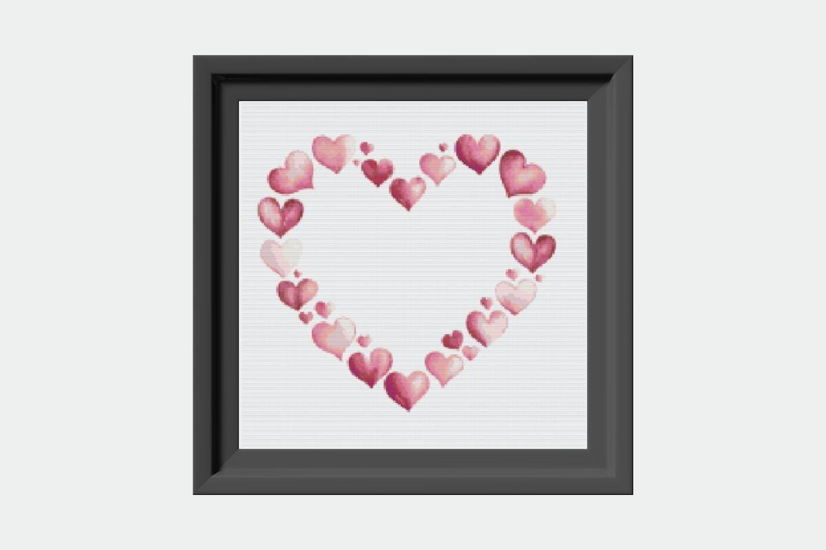 Heart Petals Cross stitch pattern