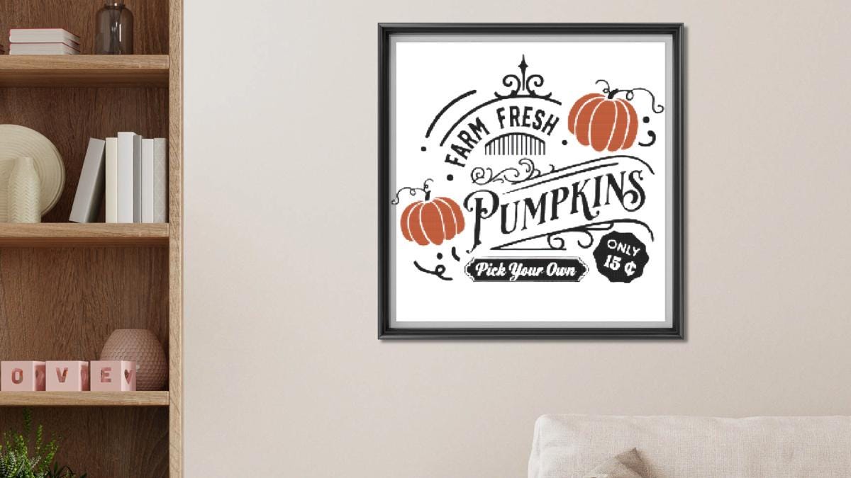 Farm Fresh Pumpkins Cross stitch pattern
