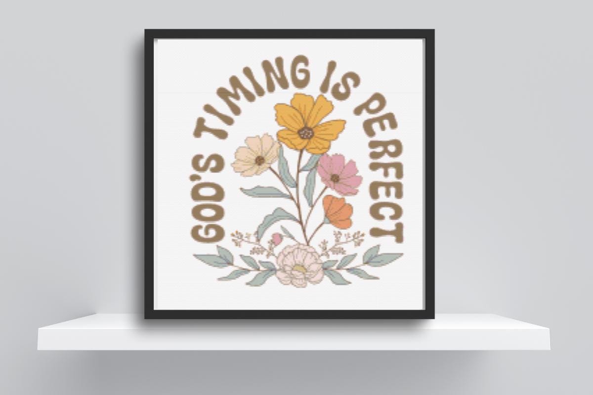 God's timing Scripture cross stitch pattern