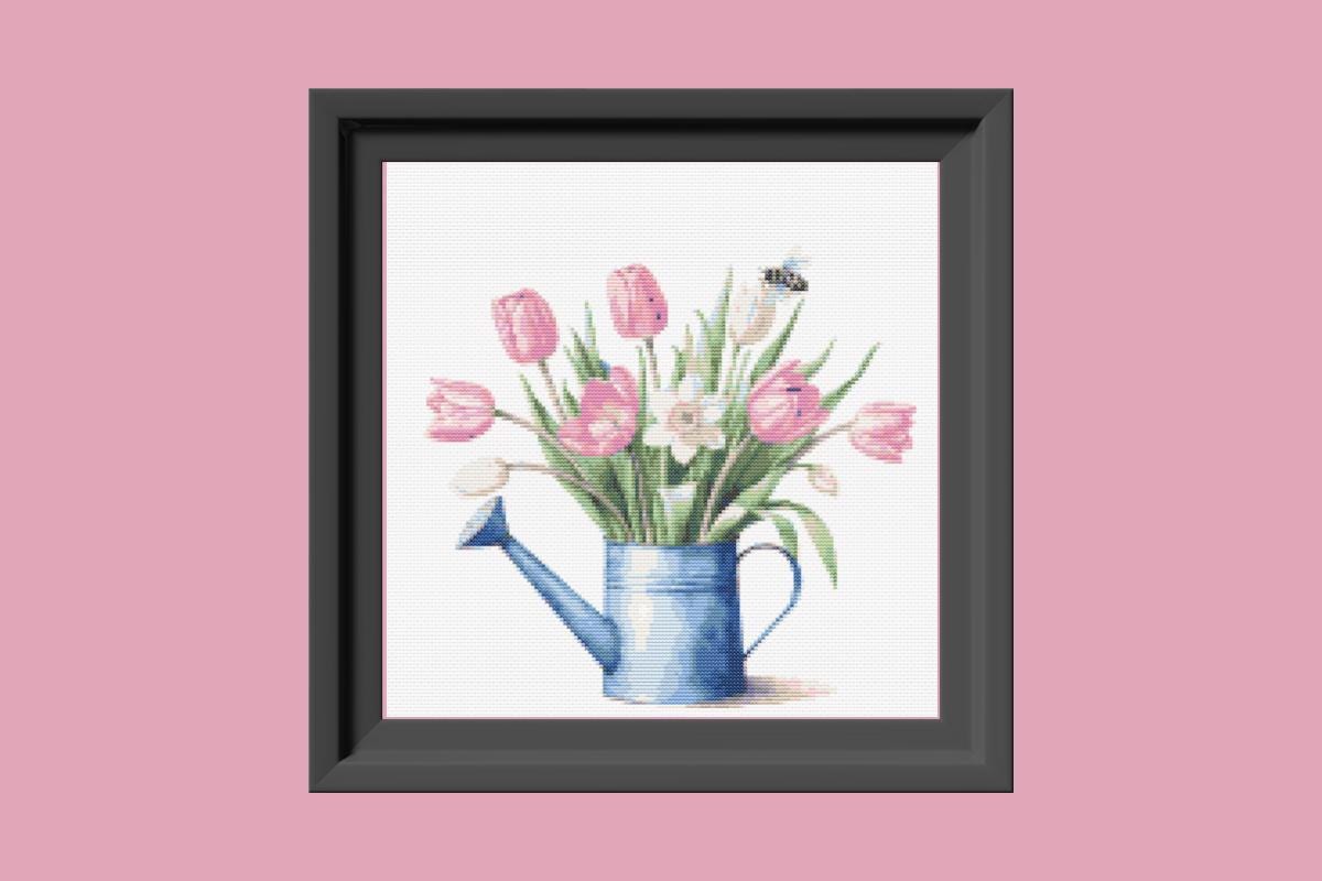 Spring tulips Cross stitch pattern