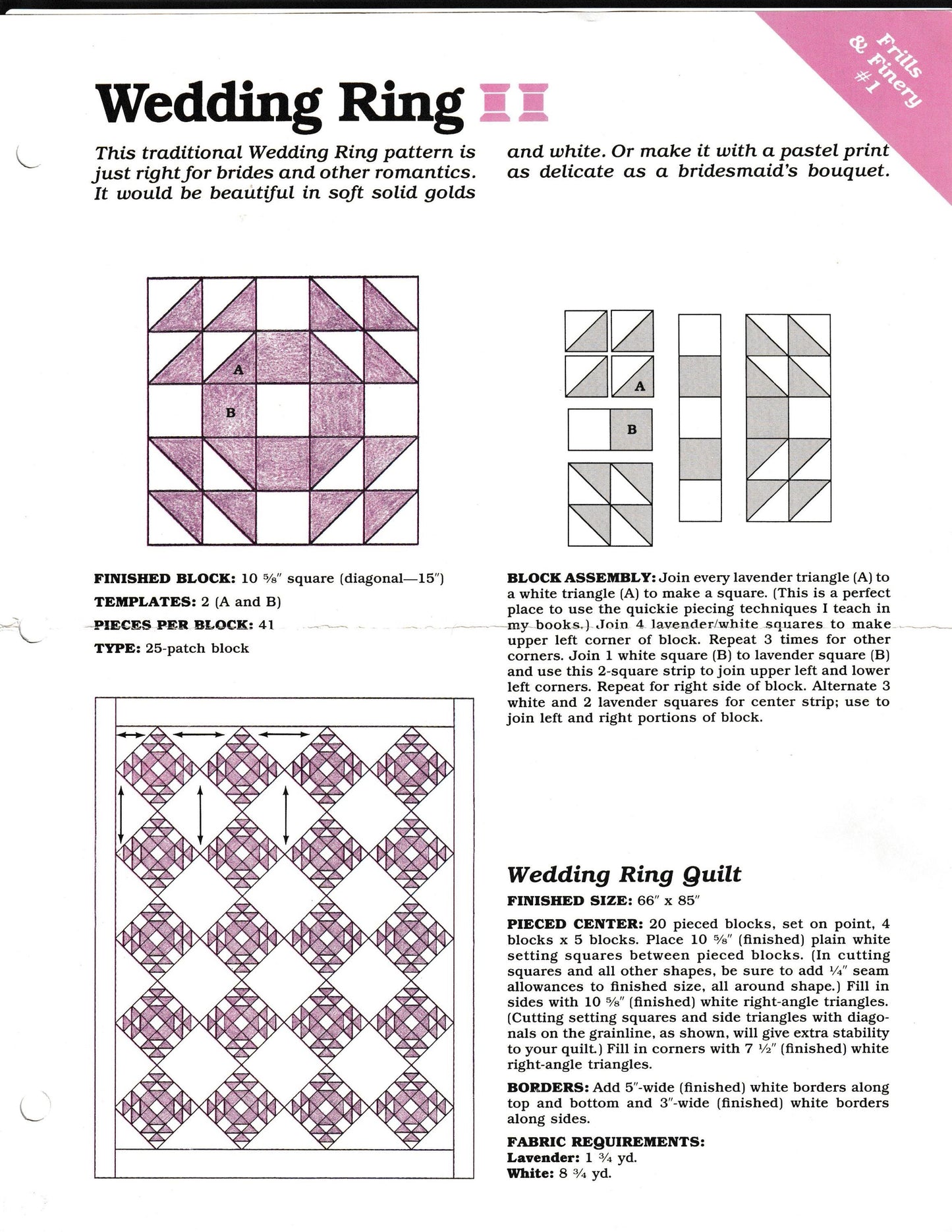 Vintage Wedding Ring Oxmoor Quilt Pattern