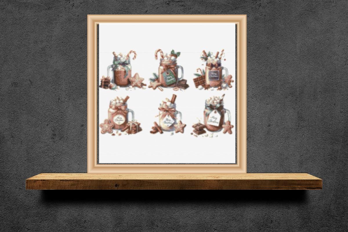 Christmas Mason Jar cross stitch pattern