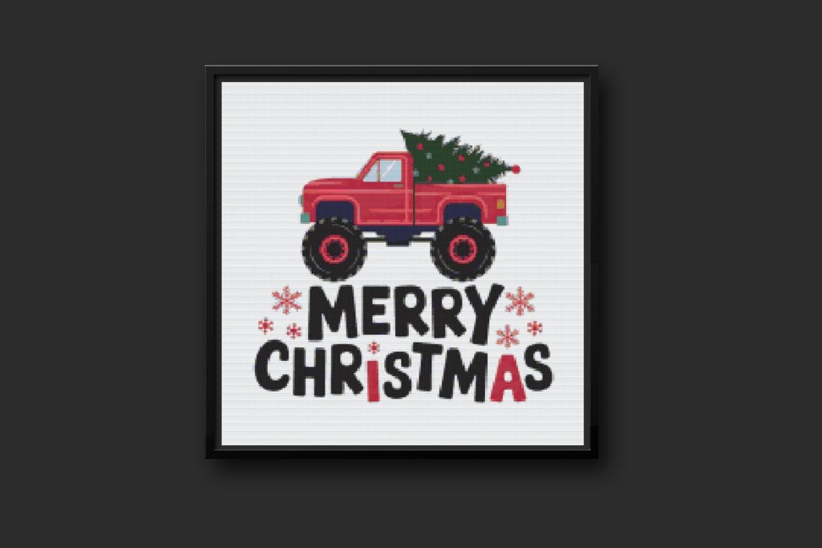 Merry Christmas Cross stitch pattern