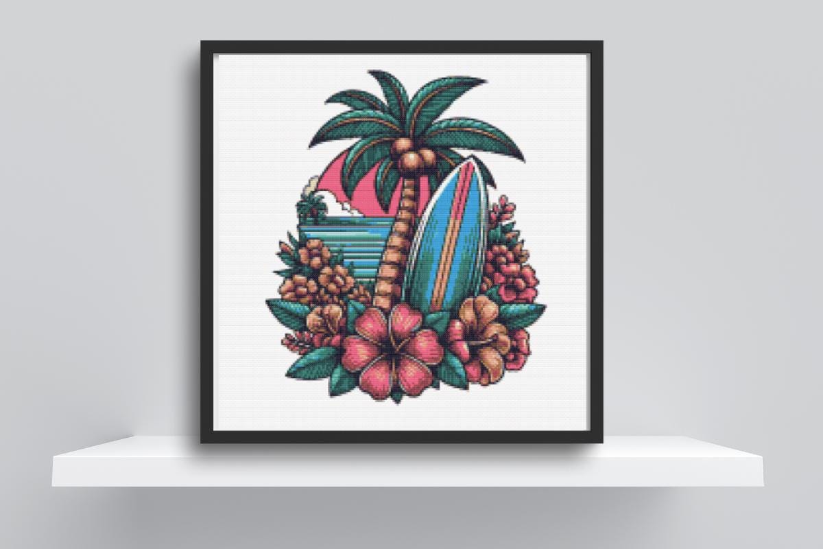 Palm Tree cross stitch pattern