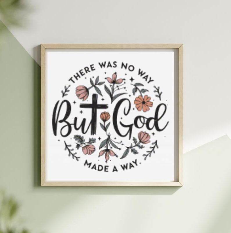 But God Scripture cross stitch pattern