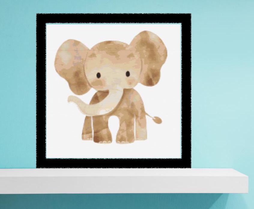 Elephant cross stitch pattern