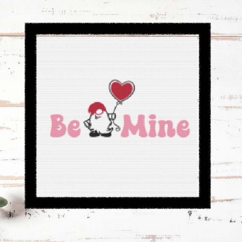 Be Mine Gnome Cross stitch pattern