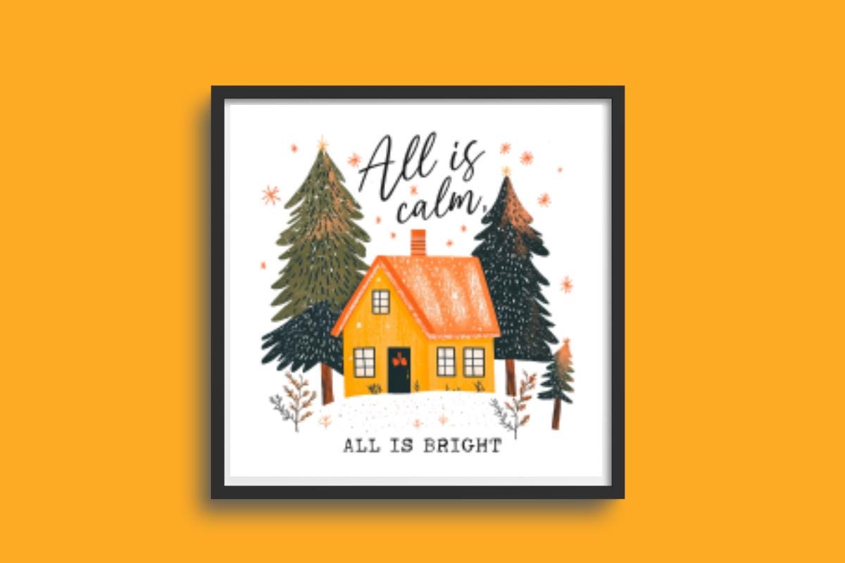 Christmas house cross stitch pattern