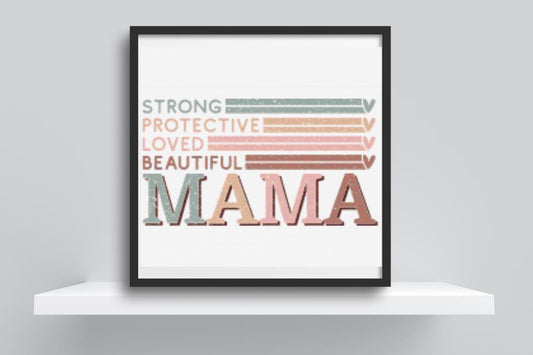 Horizontal mama cross stitch pattern