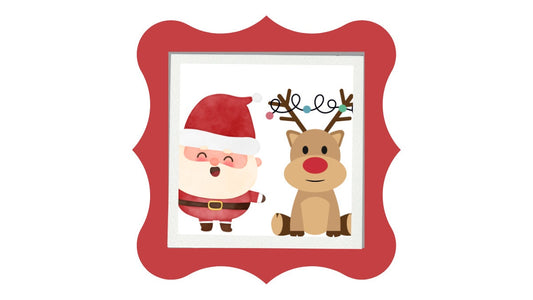 Santa and Reindeer Ornament cross stitch pattern