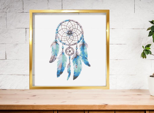 Blue Dream Catcher cross stitch pattern
