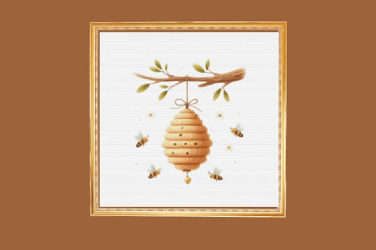 Bee Hive cross stitch pattern
