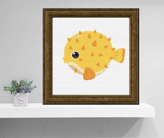 Yellow Fish cross stitch pattern
