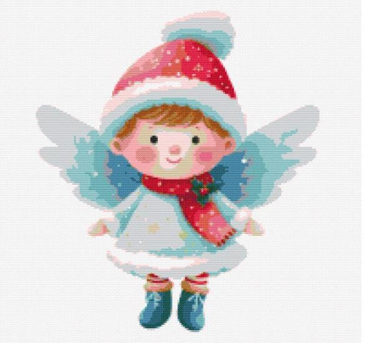 Boy Christmas Angel cross stitch pattern