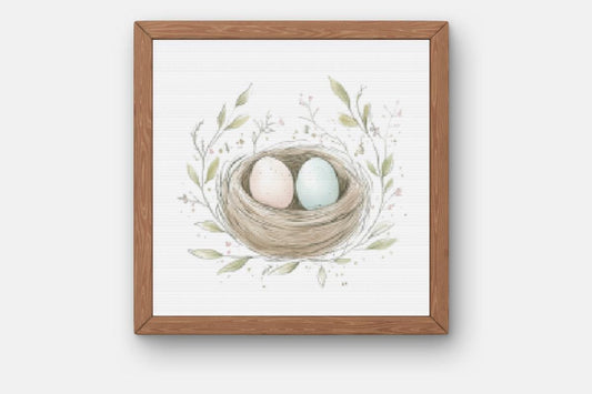 Bird Nest Cross stitch pattern