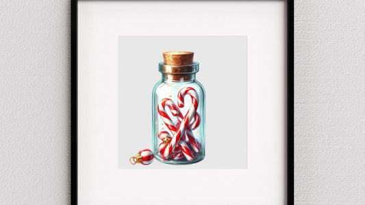 Candy Canes in jar cross stitch pattern