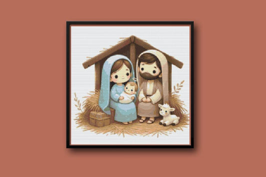 Manger Nativity Cross stitch pattern
